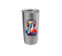 Splash Art Roseate Spoonbill Roseo Bicchiere termico in acciaio inox doppia parete