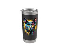 Splash Art Russian Blue Cat Russian Blues Maltese Bicchiere termico in acciaio inox doppia parete