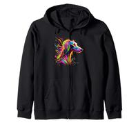 Splash Art Saluki Dog Persian Greyhound Felpa con Cappuccio