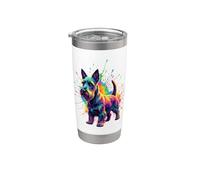 Splash Art Scottish Terrier Scottie Bicchiere termico in acciaio inox doppia parete