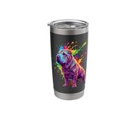 Splash Art Shar Pei Dog Bicchiere termico in acciaio inox doppia parete