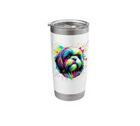Splash Art Shih Tzu Shih Tzus Bicchiere termico in acciaio inox doppia parete