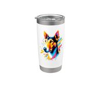 Splash Art Smooth Fox Terrier Smooth Fox Terriers Bicchiere termico in acciaio inox doppia parete
