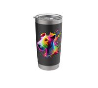 Splash Art Smooth Fox Terrier Smooth Fox Terriers Bicchiere termico in acciaio inox doppia parete