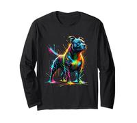 Splash Art Staffordshire Bull Terrier Staffy Terriers Maglia a Manica