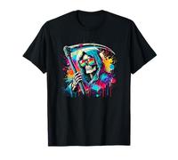 Splash Art Tristo Mietitore Occhiali da Sole Halloween Maglietta