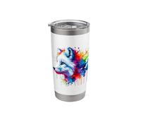 Splash Art Volpe Artica Volpi Bicchiere termico in acciaio inox doppia parete