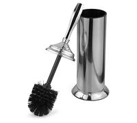 Splash Home Kolva - Supporto per WC in acciaio inox, con setole resistenti per la pulizia, spazzola nascosta con disco di protezione antispruzzi, cromato