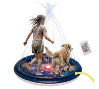 Splash Pad - Irrigatori per giochi d'acqua 150 cm, Tappetino per fontana gonfiabile | Rocket Galaxy Play Zone, attrezzatura per acquatico da cortile in PVC di lunga durata per bambini piccoli, f