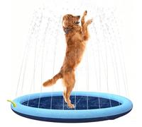 Splash Pad per Cani e Bambini, Tappetino d'Acqua Spesso e Resistente, Spruzzatore Antiscivolo per Cani, Piscina Estiva e Gioco all'Aperto, Tappetino Rotondo di Acqua per Giardini e Feste in Cortile