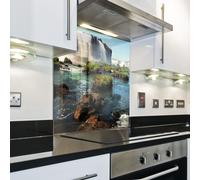 Splashback Paraschizzi Paraspruzzi Rivestimento Cucina cascata acqua blu