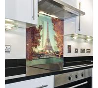 Splashback Paraspruzzi Protezione Cucina torre eiffel panorama marrone