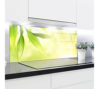 Splashback vetro temperato resistente al calore decorativo - 125 x 50 cm - 4 mm di spessore - perfetto dietro fornelli a gas, ceramica e induzione - facile da pulire e appendere