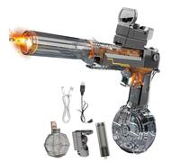 Splasher X Water Gun, Splasher Water Gun, Electric Water Guns with Flash Lights, Suitable for adult outdoor activities, parties, swimming pool play (Gray)