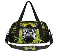 Splashes Animal Zebra borsone per bambini, piccola borsa sportiva da viaggio leggera per ragazzi e ragazze, borsa da viaggio per il weekend, borsa da palestra per scuola, sport e pigiama party