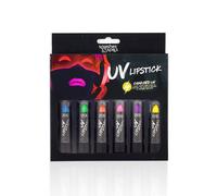 Splashes & Spills UV-Schwarzlicht-Lippenstift 6-Farben-Vielfaltspackung 3,7 g Make-up f r Tag oder Nacht, B hne, Clubbing oder Kost m