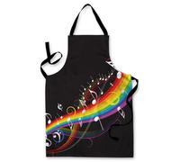 Splashproof Novità Grembiule Arcobaleno Musica Cucinare Pittura Arte BBQ Regalo