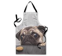 Splashproof Novità Grembiule Cane Pug Con Biscotto Cucinare Pittura Arte BBQ