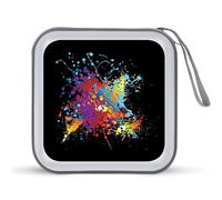 Splat Ink Rainbow Funny CD Case Holder Organizer 40 Capacità DVD Collection Storage Bag Portafoglio per Auto Casa Viaggio