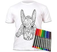 Splat Planet Bulldog Francese T-Shirt Maglietta Magica da Colorare con 10 Penne Magiche Lavabili Atossiche - Colora La Tua Maglietta, Colora E Lava Via E Ricolora (7-8 Years)
