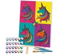 Splat Planet Dipinto Con Unicorno Pop Art Con Numeri, Pittura Fluorescente Fluorescente, Colore Con I Numeri, Pittura Artistica Da Parete, Kit Di Pittura Con I Numeri Per Adulti, Bambini. 30 X 40 Cm