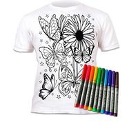 Splat Planet Farfalle T-Shirt Maglietta Magica da Colorare con 10 Penne Magiche Lavabili Atossiche - Colora La Tua Maglietta, Colora E Lava Via E Ricolora I Compleanni dei Bambini (7-8 Years)
