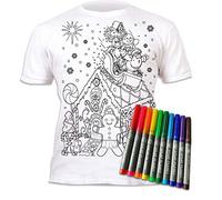 Splat Planet Gingerbread Christmas T-Shirt Magical Coloring T-Shirt with 10 Non-Toxic Washable Magic Pens - Color Your Own T-Shirt, Recolor & Wash out for Kids Birthdays (3-4 Years)