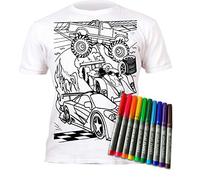 Splat Planet Maglietta da colorare Racing Car Magic con 10 pennarelli magici Lavabili - Colora la Tua Maglietta, colora, Lava e ricolora