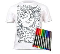 Splat Planet Maglietta da colorare Sloth Jungle Magic con 10 pennarelli magici Lavabili - Colora la Maglietta, lavala e ricolorala per i Compleanni dei Bambini (5-6 Anni)