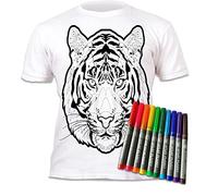 Splat Planet Maglietta da colorare Tiger Magic con 10 pennarelli magici Lavabili e atossici - Colora la Tua Maglietta, colora, Lava e ricolora