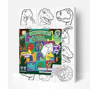 Splat Planet Number Painting Incorniciato, Vernice Fluorescente Al Neon, Colore Per Numero, Pittura Murale, Pittura Su Tela Con Kit Di Numeri Per Adulti, Bambini. 30 X 40 Cm (Dinosauri)