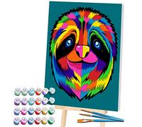 Splat Planet Pittura Con Il Numero Di Bradipo, Vernice Fluorescente Al Neon, Colorazione Con I Numeri, Pittura Per Pareti, Pittura Su Tela Con Kit Di Numeri Per Adulti, Bambini. 30 X 40 Cm