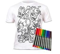 Splat Planet T-Shirt con Dinosauro T-Shirt Magica da Colorare con 10 Penne Magiche Lavabili Atossiche - Colora La Tua Maglietta, Colora E Lava Via E Ricolora I Compleanni dei Bambini (5-6 Anni)