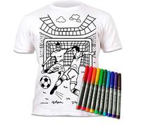 Splat Planet T-Shirt per Bambini Calcio. da dipingere e colorare con la Stampa. Consegnato con 10 pastelli magici Lavabili. Festa di Compleanno