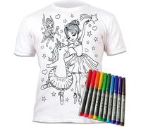 Splat Planet Unicorno Ballerina T-Shirt Maglietta Magica da Colorare con 10 Penne Magiche Lavabili Atossiche - Colora La Tua Maglietta, Colora E Lava Via E Ricolora (5-6 Years)
