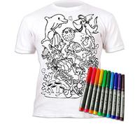 Splat Planet Vita Marina Pesce Delfino Squalo T-Shirt Maglietta Magica da Colorare con 10 Penne Magiche Lavabili Atossiche - Colora La Tua Maglietta, Colora E Lava Via E Ricolora (12-13 Years)