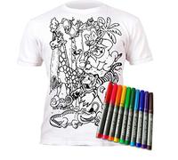 Splat Planet Zoo Animali da Safari T-Shirt Maglietta Magica da Colorare con 10 Penne Magiche Lavabili Atossiche - Colora La Tua Maglietta, Colora E Lava Via E Ricolora (9-11 Years)