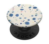 Splatter Dots, macchiolina pastello blu morbida su sfondo crema astratto PopSockets PopGrip Adesivo