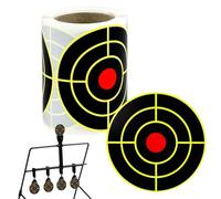 Splatter Targets Paper - Sticky Paper Stickers Target, Fluorescent Yellow High Visibility Visual, 7.6cm Round Diameter Dots, Self Adhesive Reactive , Durrable Ṕaper Material Roll, For Hunt & P