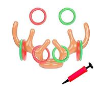 Spldsun 10 Pezzi Corna Cervo Gonfiabile Set, Gonfiabile Lancio Anelli Gioco, Anelli Gonfiabili, Giocattolo per Bambini, per Piscine Giocattoli gonfiabili, Decorazione Partito Piscina Giocattoli