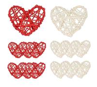 Spldsun 16 Pezzi Mestiere Fai da Te del Cuore Ghirlanda，Vimini Cuori Appesi Ghirlande, Decorazione da Appendere Cuore in Rattan，per La Decorazione della Casa, Il Matrimonio
