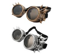 Spldsun 2 Pezzi Occhiali Steampunk Psichedelici Regolabili, Occhiali Punk per Saldatura, Occhiali da Sole Rave Goth in Stile Vittoriano Retrò, Accessori Essenziali per il tuo Guardaroba Steampunk