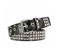 Spldsun Cinture borchiate, Cintura Borchiata Y2K Cintura, Cintura rivetto in pelle metallo, per uomo e donna Jeans Punk Rock Gothic Metal (mimetici)