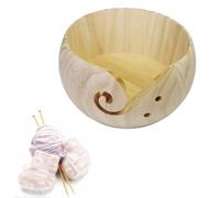 Spldsun Ciotola per filati, Yarn Ball Storage Bowl, Ciotola Filato in Legno, con Fessura Il Filo e Fori, per Lavori ad Ago, Uncinetto, Maglia, Decorazioni per Casa