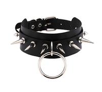 Spldsun Colletto con Borchie Punk nero, Rivetto Collare, Girocollo con Borchie in Pelle, Per feste, rock, locomotive