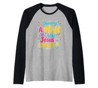 Splendere Una Luce su Chi Gesù è Veramente la Scuola biblica delle Vacanze Maglia con Maniche Raglan