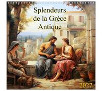 Splendeurs de la Grece Antique, calendario da parete quadrato 2027, 30 x 30 cm, doppio calendario con una pagina per prendere appunti