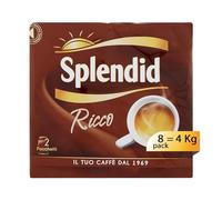 Splendid - Caffè Macinato Gusto Ricco - Miscela Caffè per Moka - 8 confezioni Bipack da 250 gr (Totale 4 Kg)