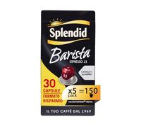 Splendid Capsule Caffè Espresso Barista, 150 Capsule in Alluminio - 5 pacchetti da 30 - Intensità 13, Compatibili con Macchine Nespresso