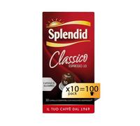 Splendid - Capsule Caffè Espresso Classico - 100 Capsule in Alluminio - Intensità 10 - Compatibili con Macchine Nespresso®* original - 10 Confezioni da 10 Capsule